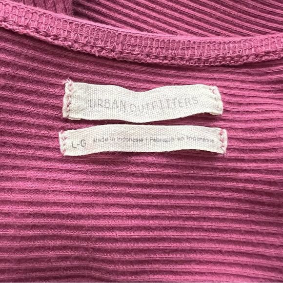 Urban Outfitters UO Midnight Halter Tank Top mauve pink cropped ribbed keyhole - Picture 6 of 8